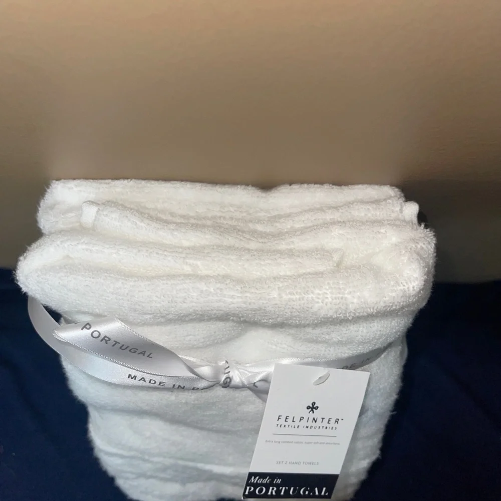 Felpinter X-Long Combed Cotton Soft Absorbent 2 Pack Hand Towels Made Portugal